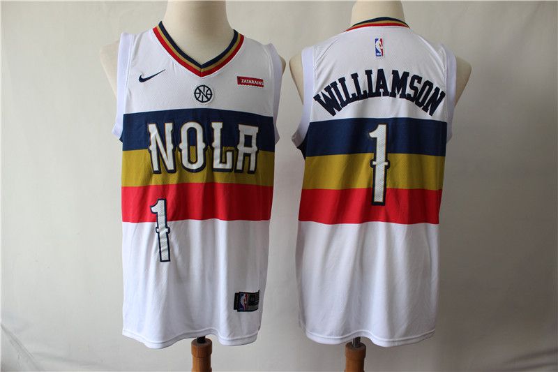 Men New Orleans Pelicans 1 Williamson White City Edition Nike NBA Jerseys
